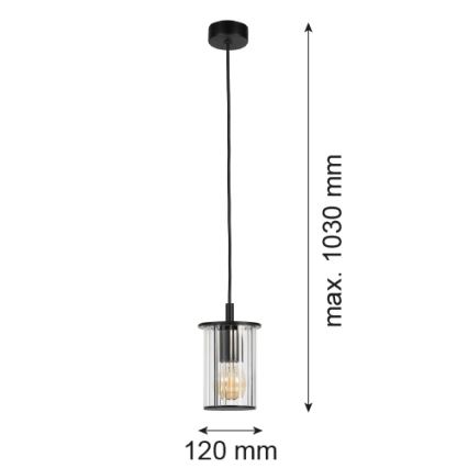 Argon 8751 - Venkovní lustr na lanku NORFOLK 1xE27/15W/230V IP44 černá