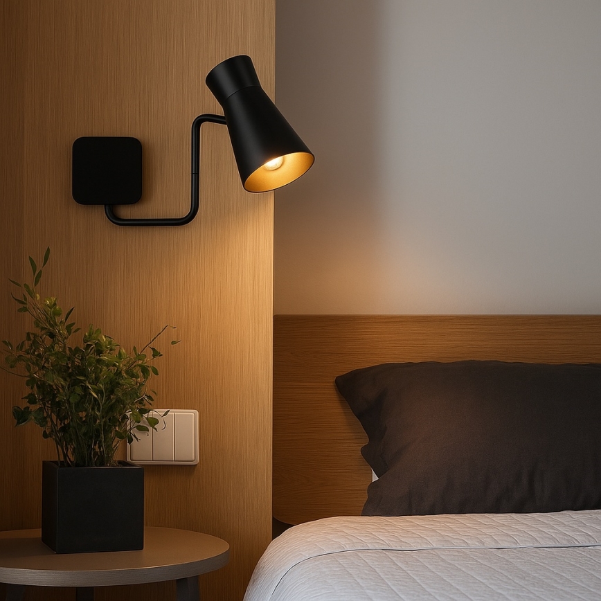 Argon 8880 - Nástěnná lampa LORD 1xE14/7W/230V černá