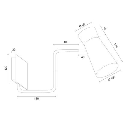 Argon 8882 - Nástěnná lampa LORD 1xE14/7W/230V terakotová