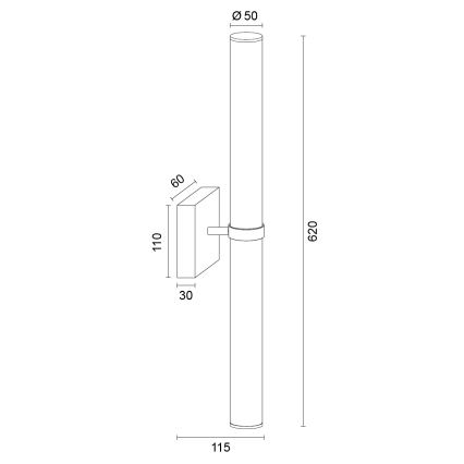 Argon 8925 - LED Koup osvětlení zrcadla BATUMI LED/24W/230V 3000K IP44 lesklý chrom