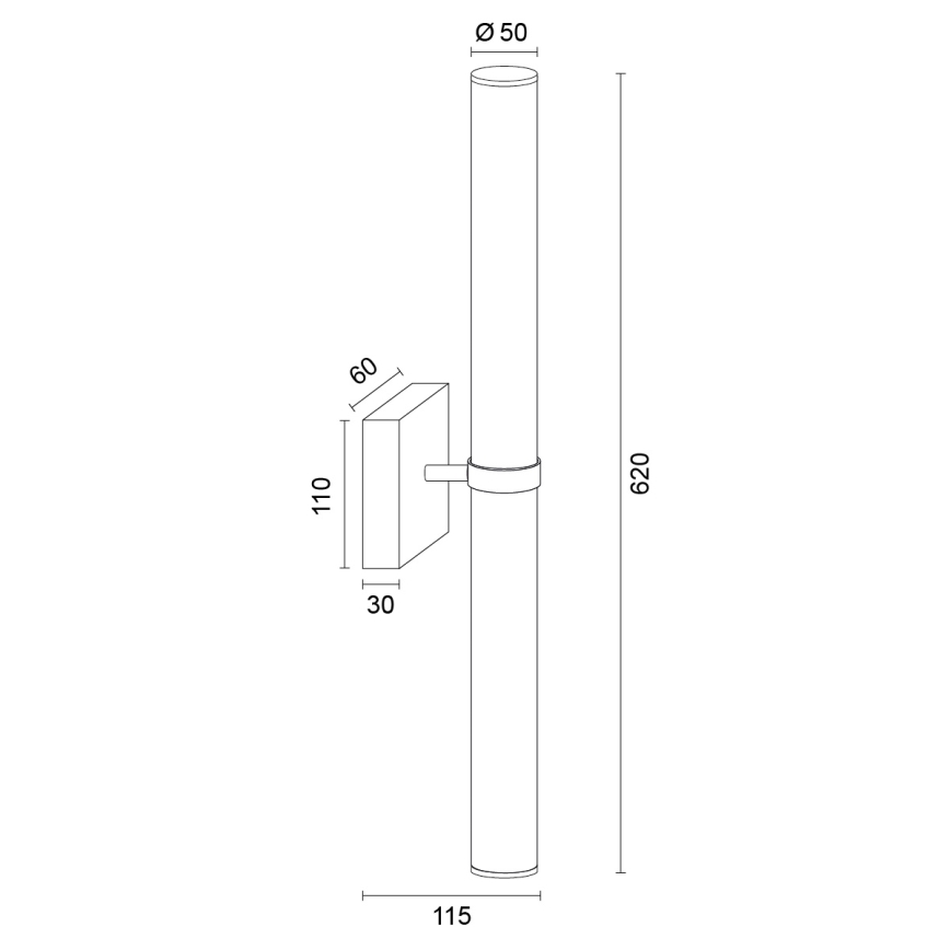 Argon 8928 - LED Koup osvětlení zrcadla BATUMI LED/24W/230V 3000K IP44 mat chrom