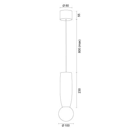 Argon 8938 - Lustr na lanku BOLL 1xG9/6W/230V bílá