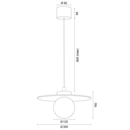 Argon 8949 - Lustr na lanku BOLL 1xG9/6W/230V bílá
