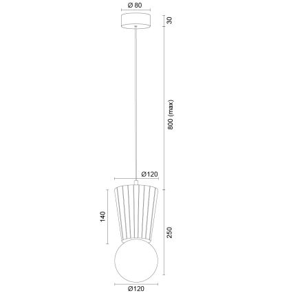 Argon 8951 - Koupelnový lustr na lanku VOLANTE 1xG9/6W/230V IP44 béžová