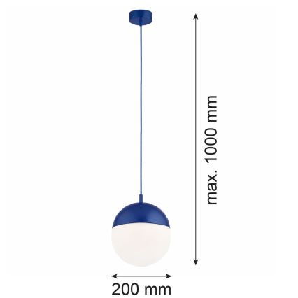 Argon 9000 - Venkovní lustr na lanku LIV 1xE27/15W/230V IP44 modrá