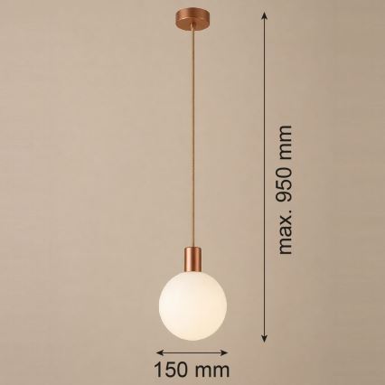 Argon 9006 - Venkovní lustr na lanku ORE 1xG9/6W/230V IP44 měděná