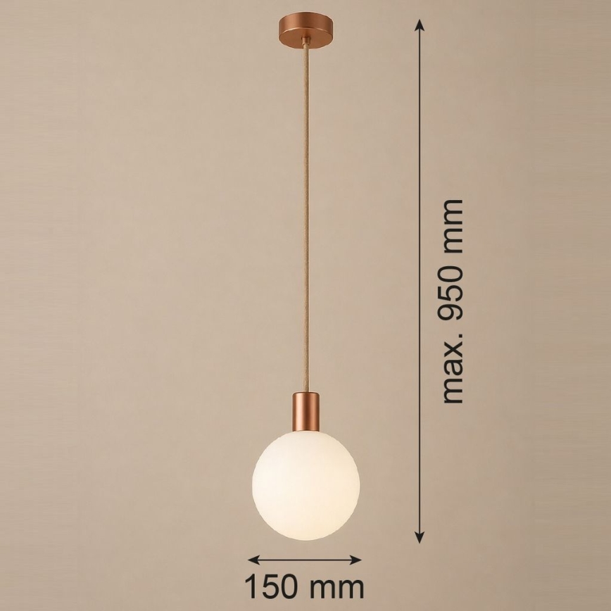 Argon 9006 - Venkovní lustr na lanku ORE 1xG9/6W/230V IP44 měděná
