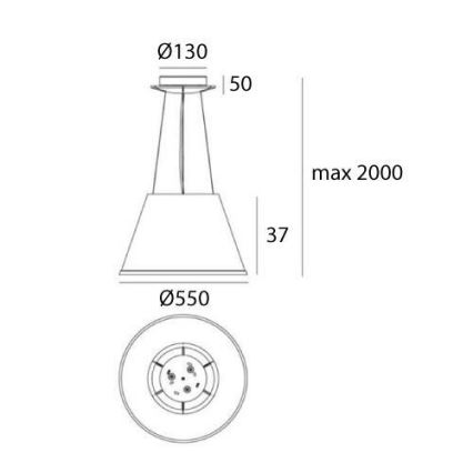 Artemide 1124110A - Lustr na lanku CHOOSE MEGA 3xE27/12W/230V pr. 55 cm bílá