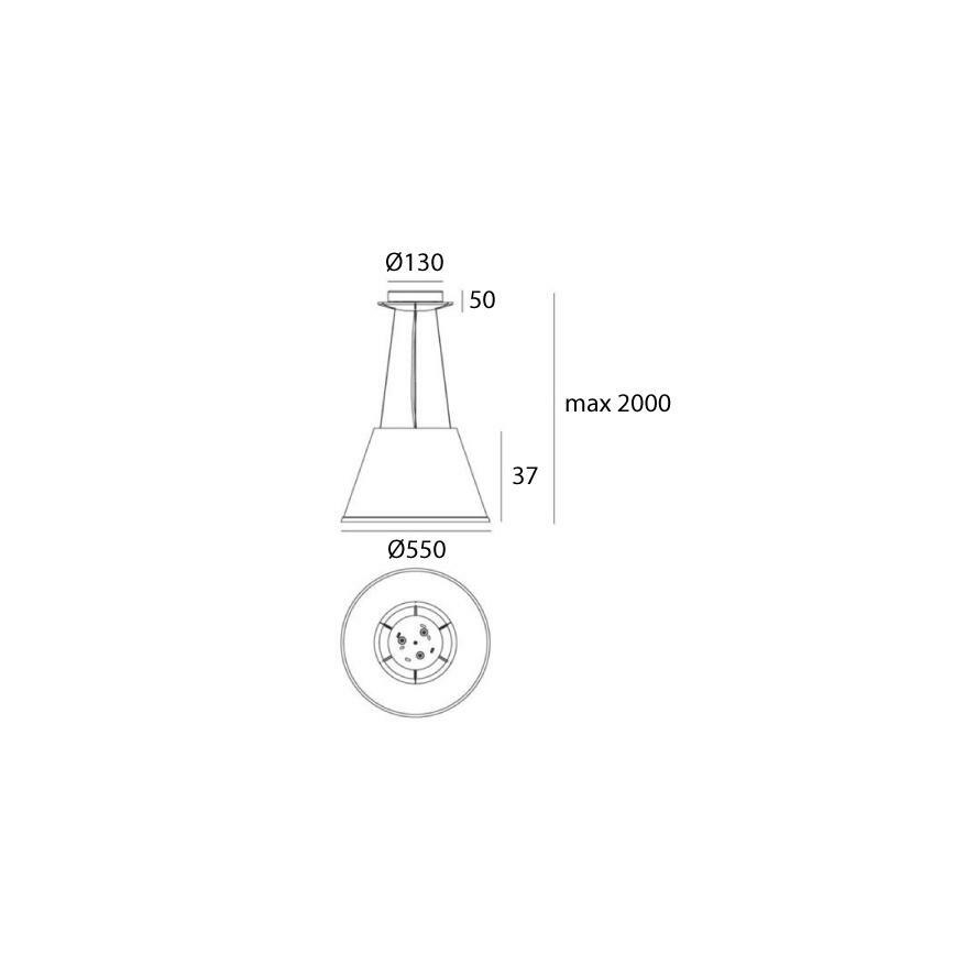 Artemide 1124110A - Lustr na lanku CHOOSE MEGA 3xE27/12W/230V pr. 55 cm bílá