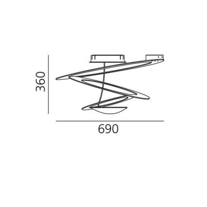 Artemide 1255110A - LED Stmívatelné stropní svítidlo PIRCE LED/44W/230V 3000K bílá