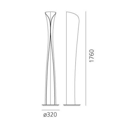 Artemide 1361020A - LED Stojací lampa CADMO LED/44W/230V + 1xGU10/10W/230V bílá