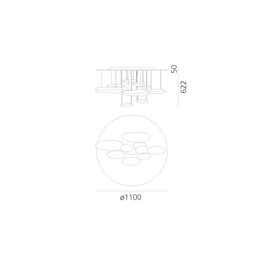 Artemide 1366110A - LED Stmívatelný přisazený lustr MERCURY LED/58W/230V 3000K