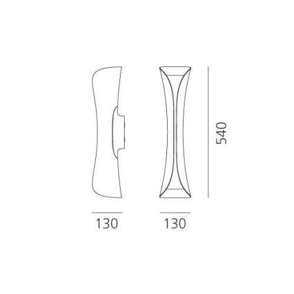 Artemide 1373010A - Nástěnné svítidlo CADMO 2xGU10/10W/230V černá
