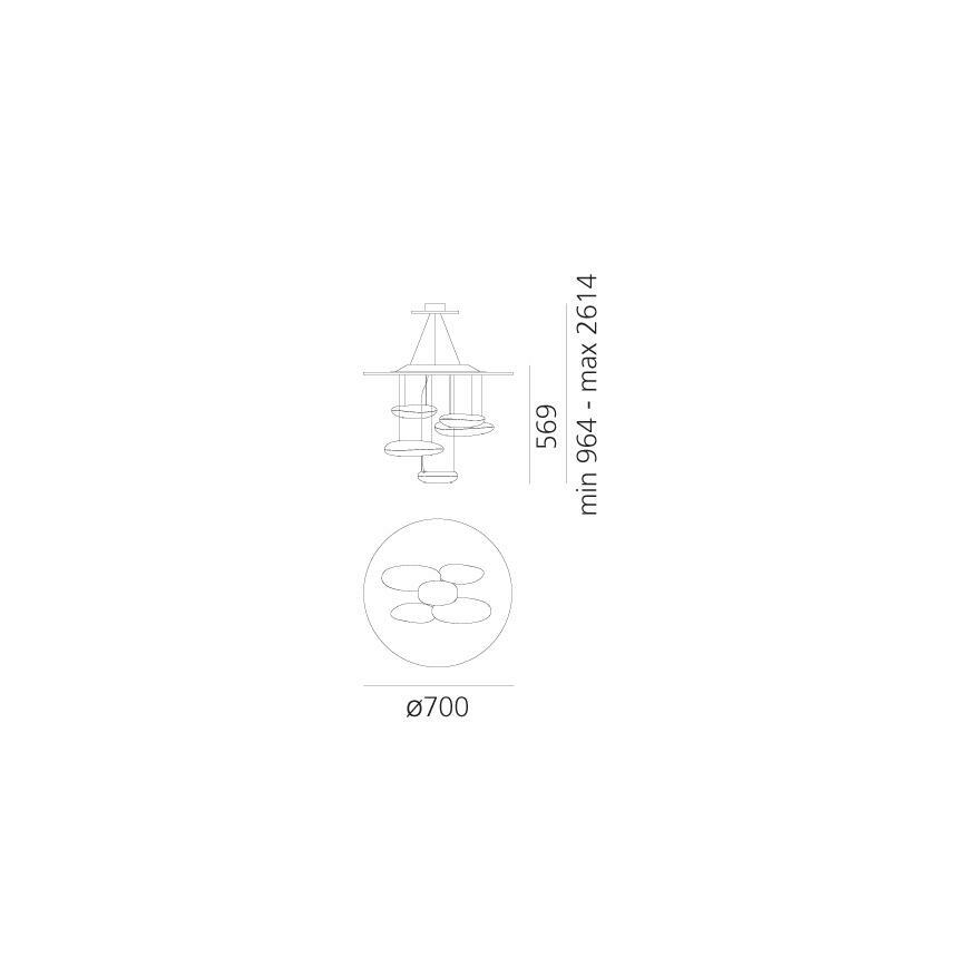 Artemide 1477110A - LED Stmívatelný lustr na lanku MERCURY LED/29W/230V 3000K