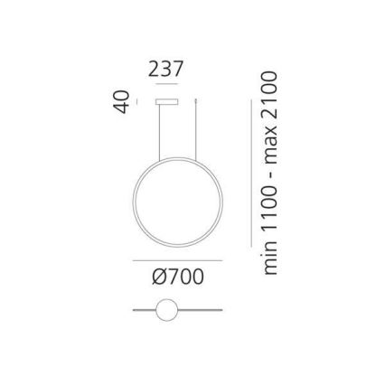 Artemide 1992060APP - LED Stmívatelný lustr na lanku DISCOVERY LED/40W/230V 3000K bronzová