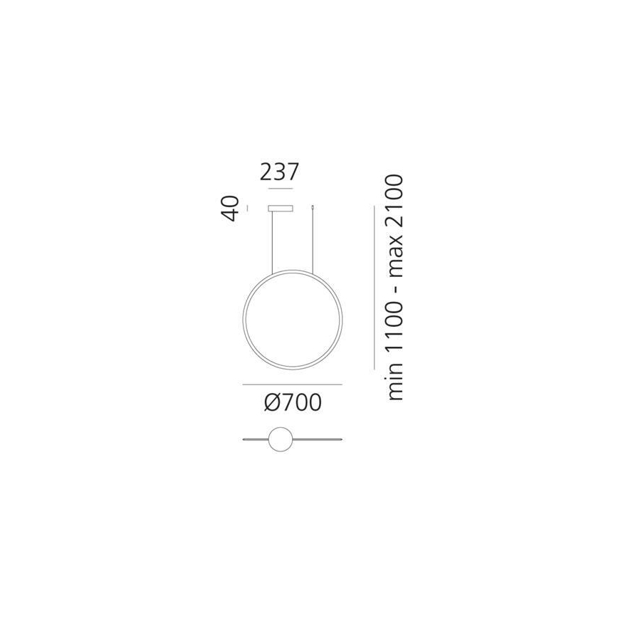 Artemide 1992060APP - LED Stmívatelný lustr na lanku DISCOVERY LED/40W/230V 3000K bronzová
