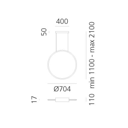 Artemide 1992230IN1APP - LED Stmívatelný lustr na lanku DISCOVERY LED/42W/230V 2700K černá