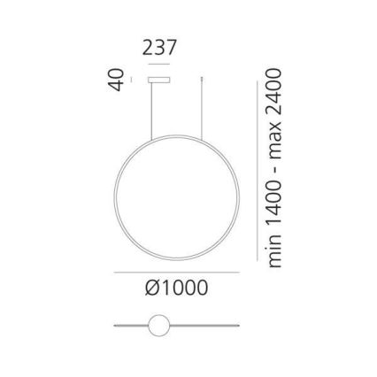 Artemide 1993030APP - LED Stmívatelný lustr na lanku DISCOVERY LED/60W/230V 3000K černá
