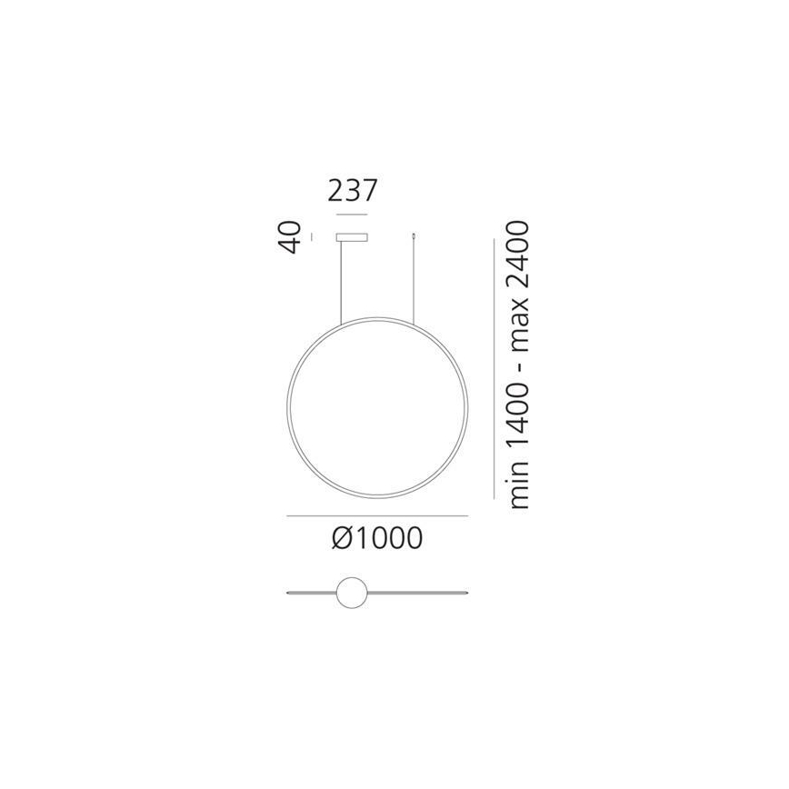 Artemide 1993030APP - LED Stmívatelný lustr na lanku DISCOVERY LED/60W/230V 3000K černá