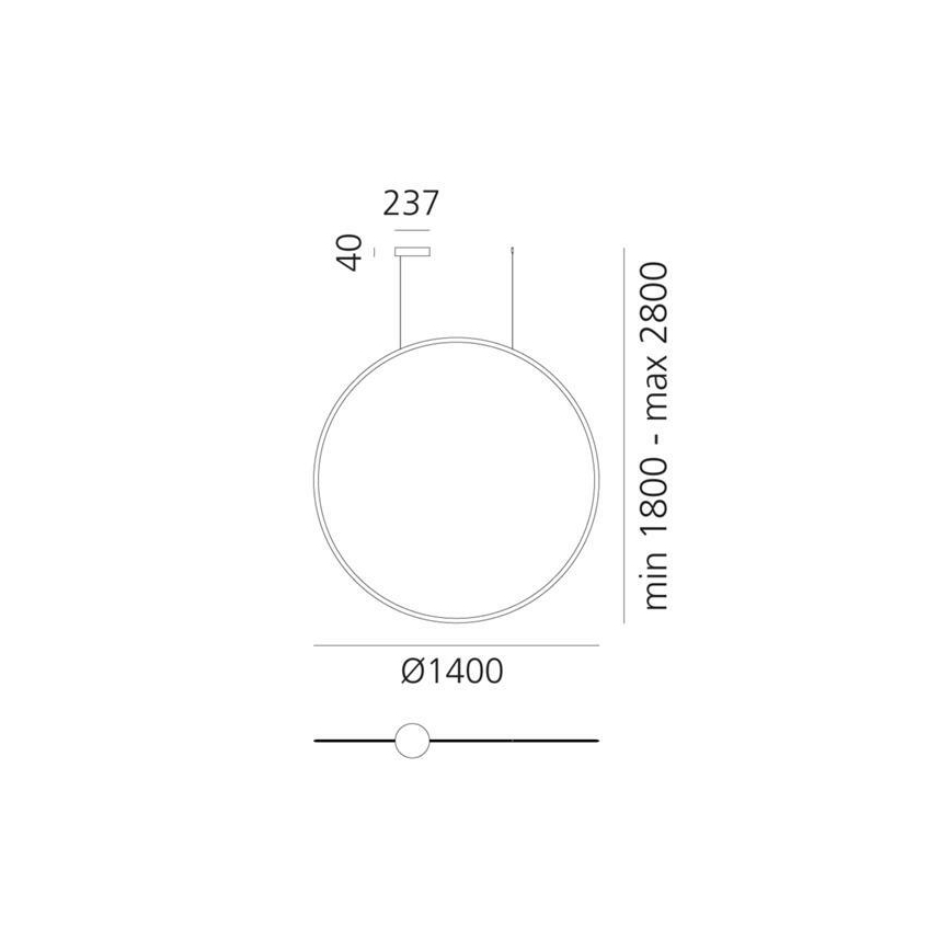 Artemide 1994060APP - LED Stmívatelný lustr na lanku DISCOVERY LED/80W/230V 3000K bronzová