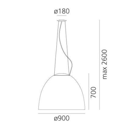 Artemide A243210 - LED Stmívatelný lustr na lanku NUR LED/80W/230V 3000K pr. 90 cm šedá