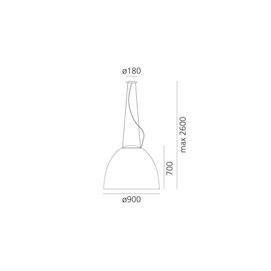 Artemide A243210 - LED Stmívatelný lustr na lanku NUR LED/80W/230V 3000K pr. 90 cm šedá