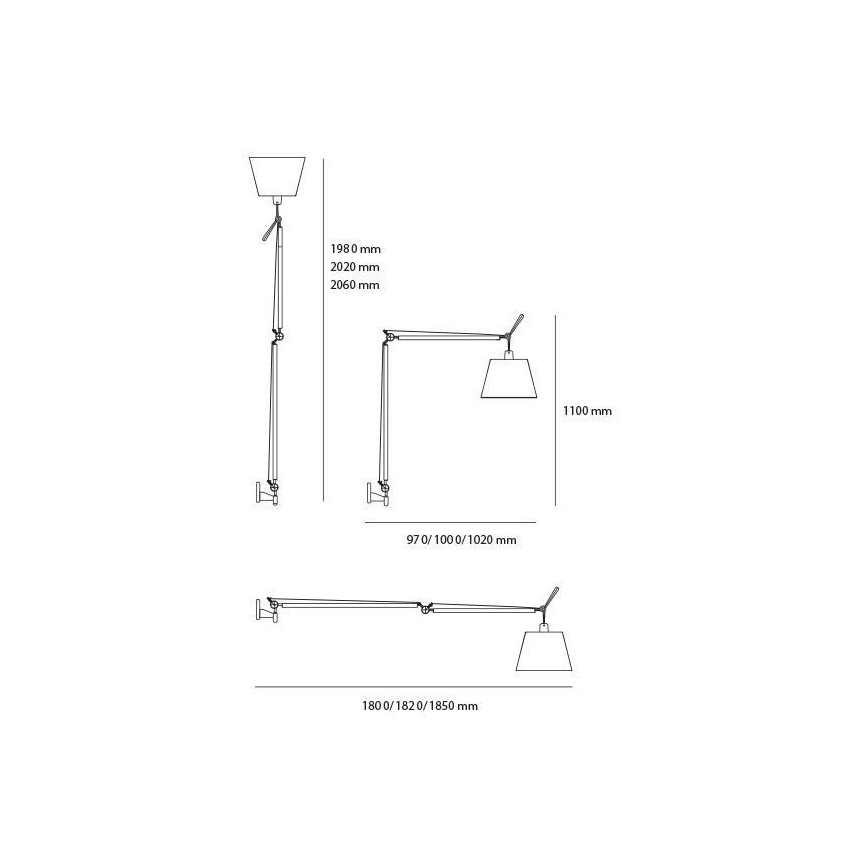 Artemide - Stojací lampa TOLOMEO MEGA 1xE27/150W/230V