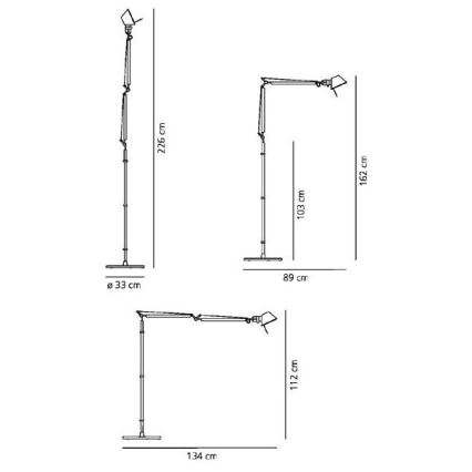 Artemide - Stojací lampa TOLOMEO BASCULANTE 1xE27/100W/230V