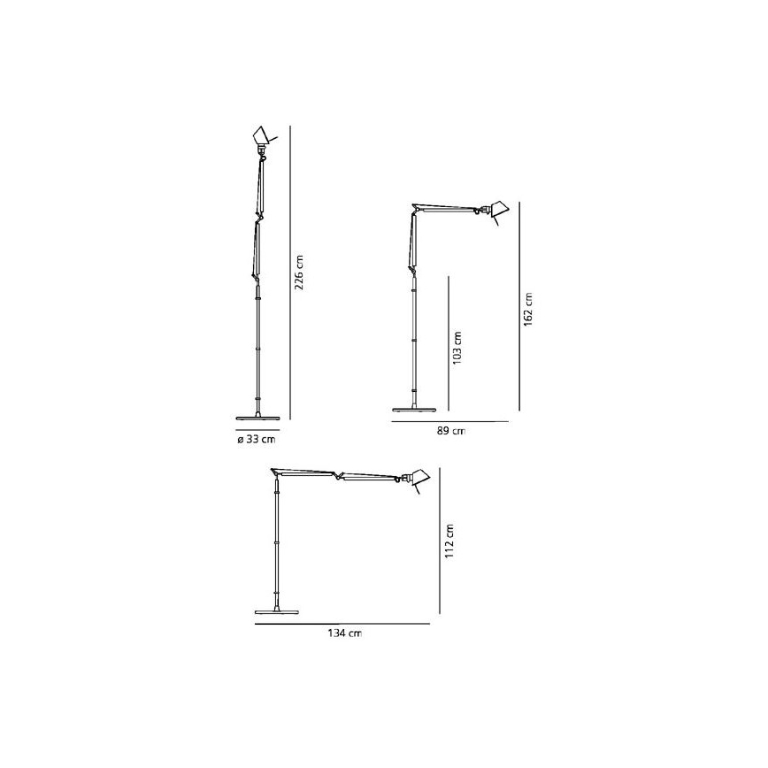 Artemide - Stojací lampa TOLOMEO BASCULANTE 1xE27/100W/230V