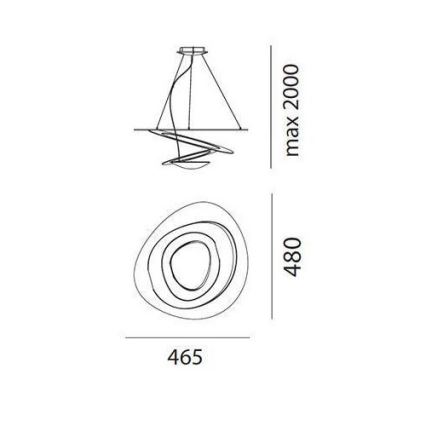 Artemide AR 1249010A - LED Stmívatelný lustr na lanku PIRCE MICRO 1xLED/27W/230V