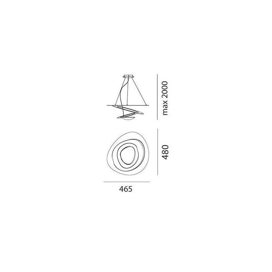 Artemide AR 1249010A - LED Stmívatelný lustr na lanku PIRCE MICRO 1xLED/27W/230V