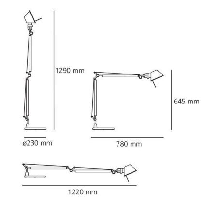 Artemide AT0090A+AT0090B - Stolní lampa TOLOMEO 1xE27/70W/230V