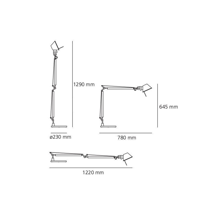Artemide AT0090A+AT0090B - Stolní lampa TOLOMEO 1xE27/70W/230V