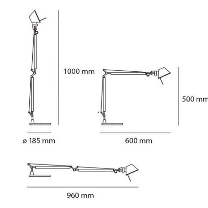 Artemide AT0098A+AT0098B - LED Stmívatelná stolní lampa TOLOMEO MIDI 1xLED/9W/230V