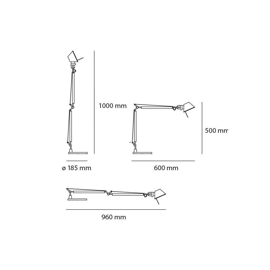Artemide AT0098A+AT0098B - LED Stmívatelná stolní lampa TOLOMEO MIDI 1xLED/9W/230V