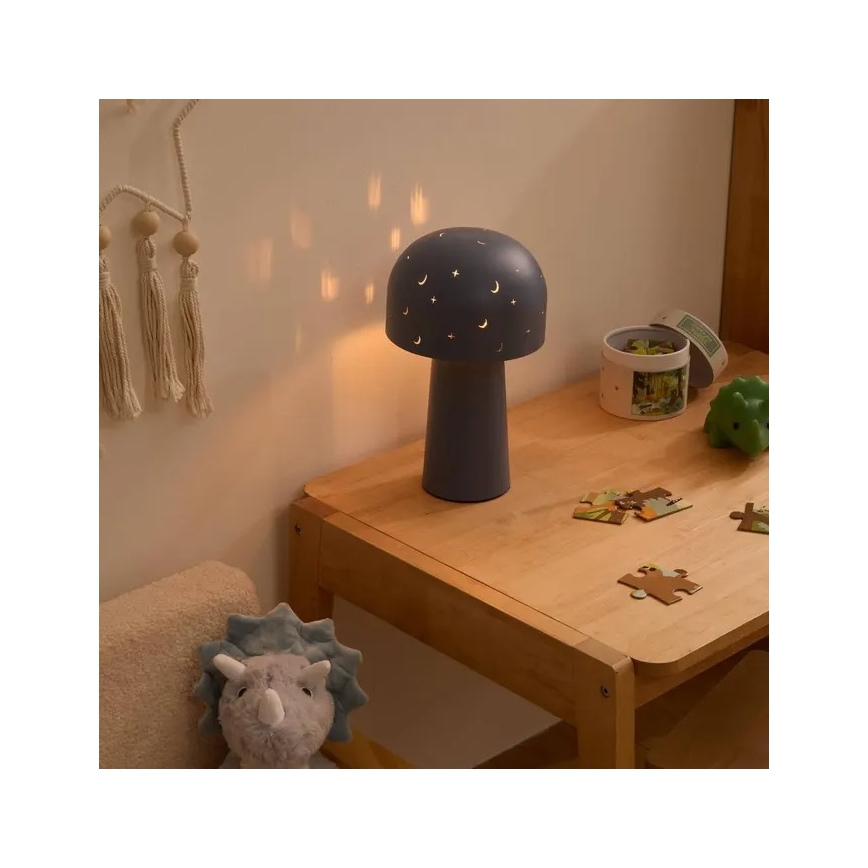 Atmosphera - Dětská stolní lampa STARRY MUSHROOM 1xE14/25W/230V modrá