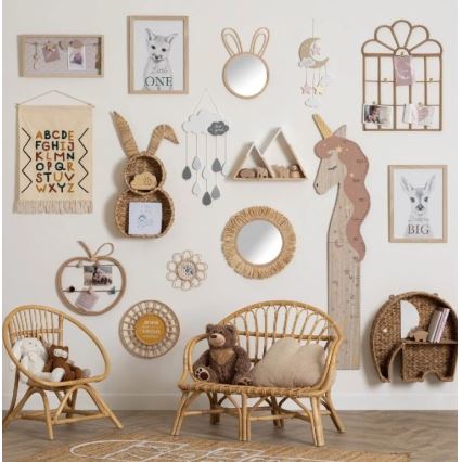 Atmosphera - Dětské nástěnné zrcadlo RABBIT 37x24 cm bambus