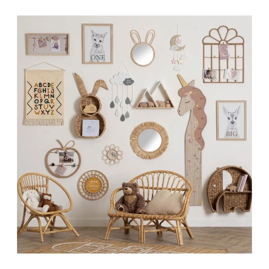 Atmosphera - Dětské nástěnné zrcadlo RABBIT 37x24 cm bambus