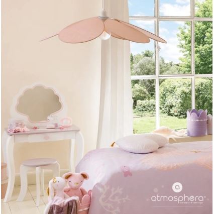Atmosphera - Dětský lustr na lanku PETAL 1xE27/40W/230V pr. 64 cm růžová