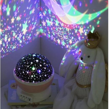 Atmosphera - LED Dětský projektor 3xAA růžová