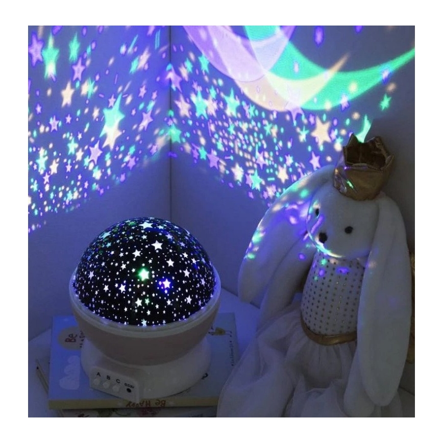 Atmosphera - LED Dětský projektor 3xAA růžová