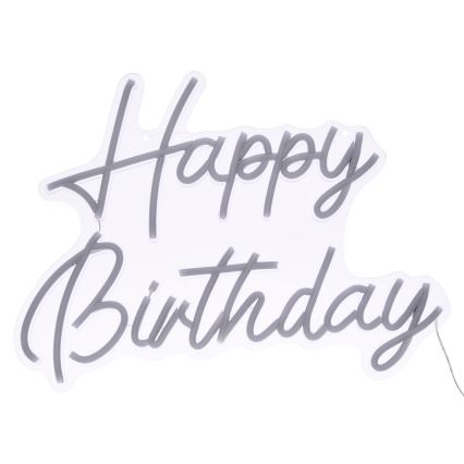 Atmosphera - LED Neonová nástěnná dekorace HAPPY BIRTHDAY LED/5V