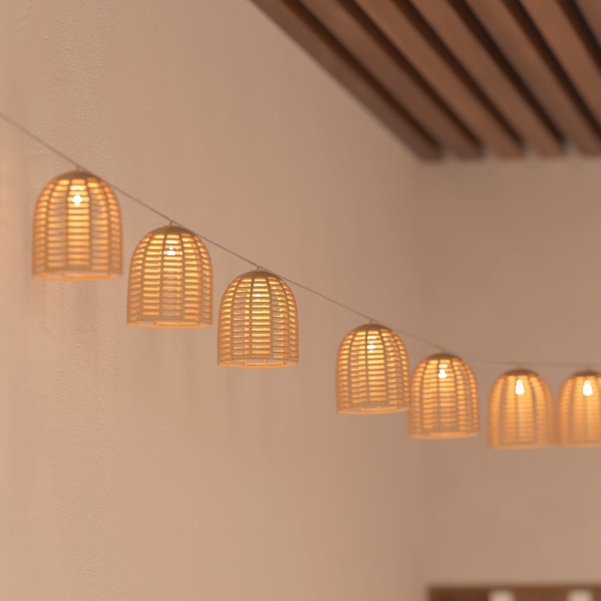 Atmosphera - LED Solární dekorační řetěz AIA 10xLED 3,35m IP44 teplá bílá 1500 mAh