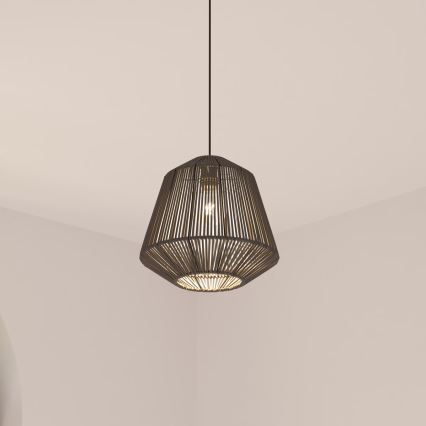Atmosphera - Lustr na lanku JILY 1xE27/40W/230V juta černá