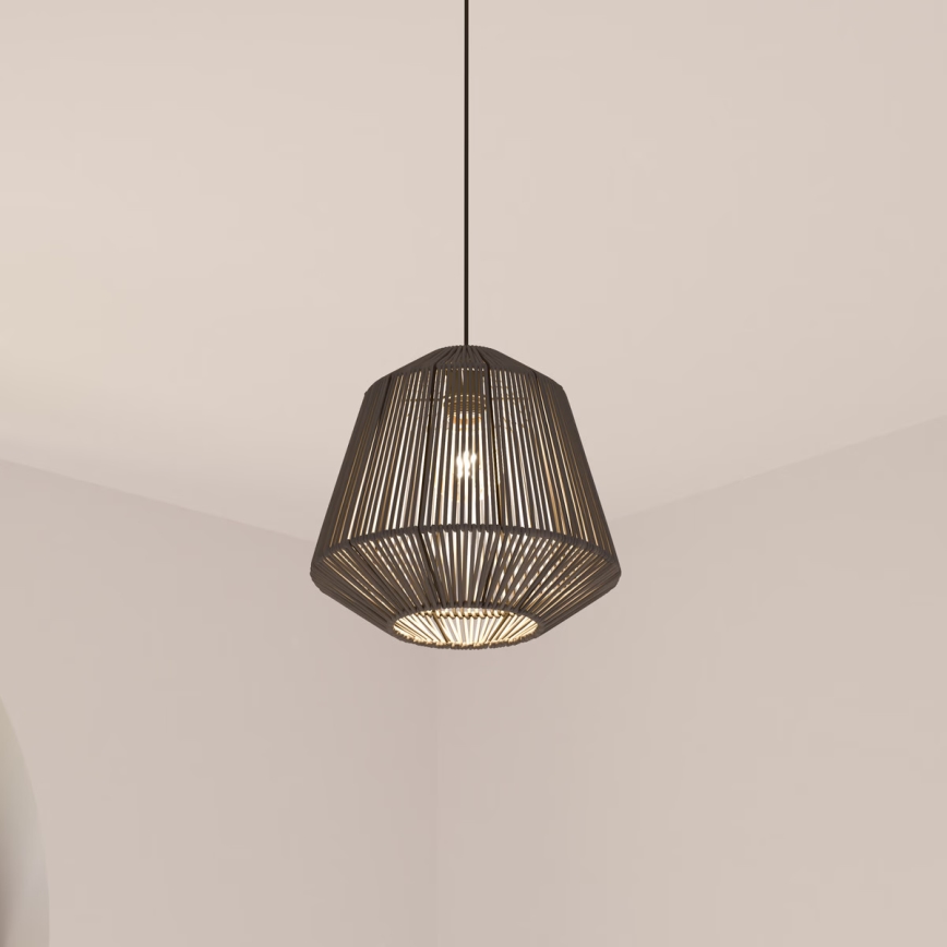 Atmosphera - Lustr na lanku JILY 1xE27/40W/230V juta černá