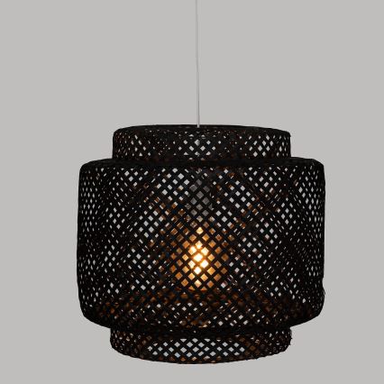 Atmosphera - Lustr na lanku LIBY 1xE27/40W/230V bambus/černá