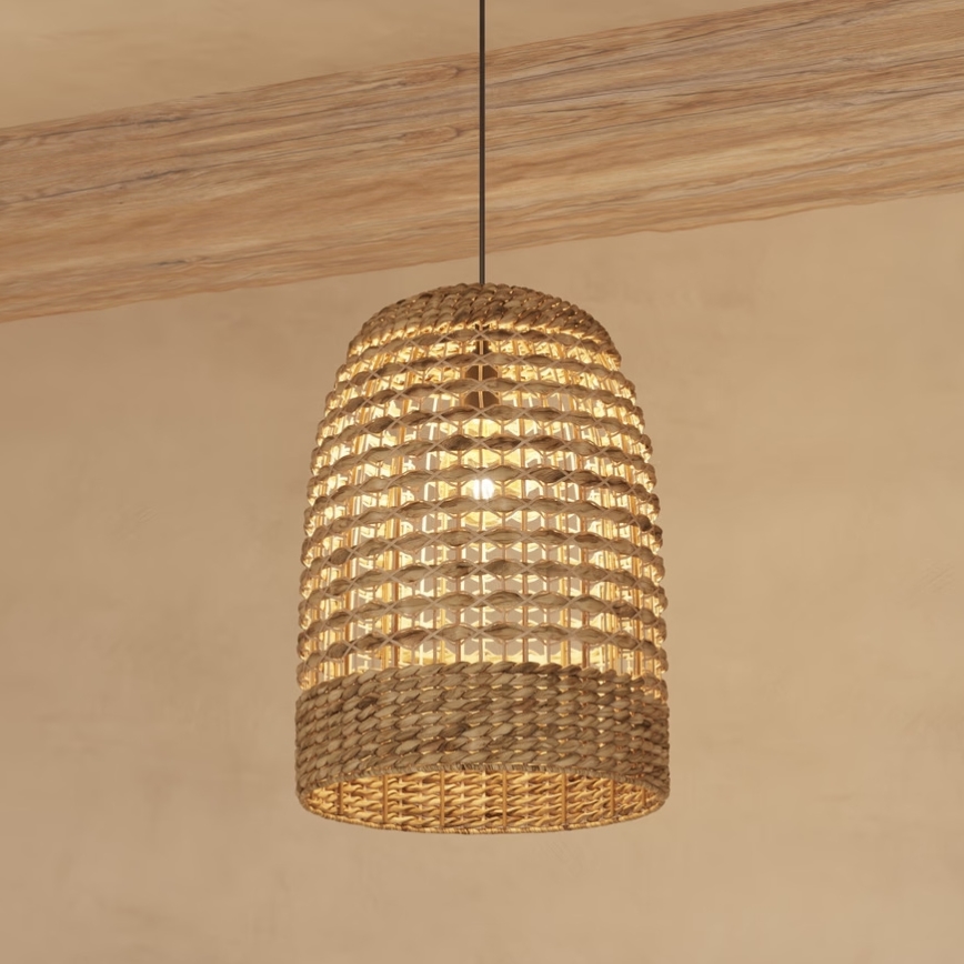 Atmosphera - Lustr na lanku SAND 1xE27/40W/230V ratan/vodní hyacint