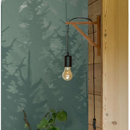 Atmosphera - Nástěnné svítidlo WILD 1xE27/25W/230V borovice