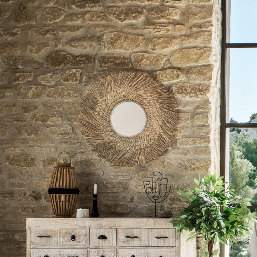 Atmosphera - Nástěnné zrcadlo AEL pr. 80 cm rákos