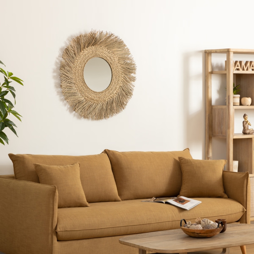 Atmosphera - Nástěnné zrcadlo AEL pr. 80 cm rákos